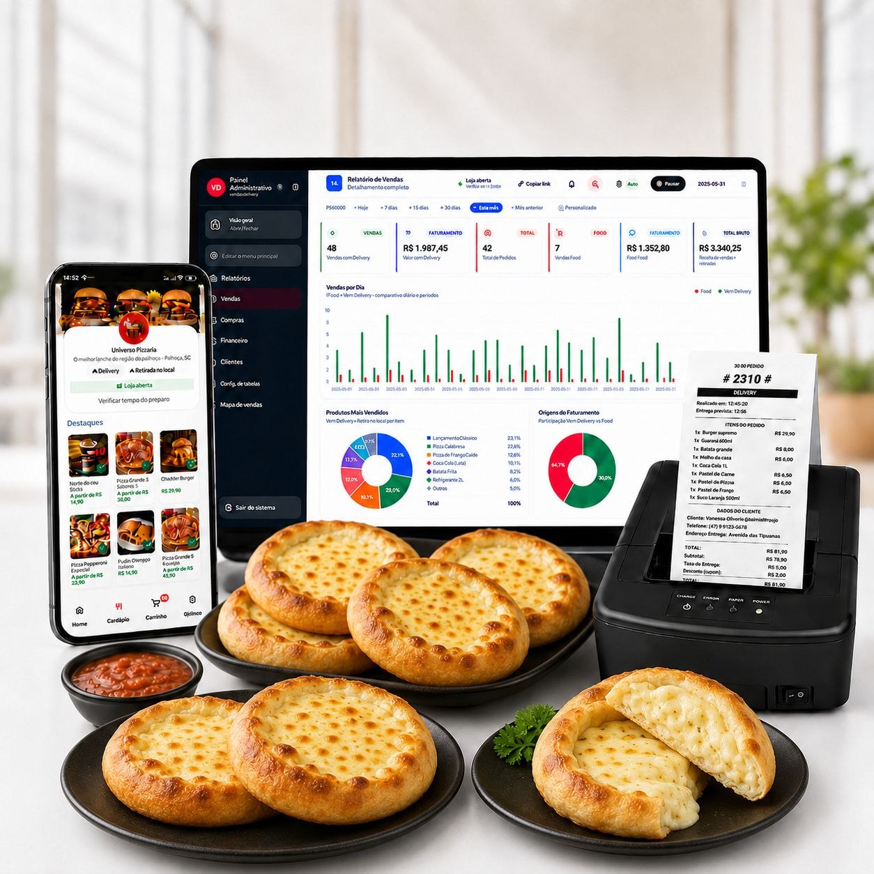 Cardápio digital personalizado para esfiharias com sabores, combos, doces, salgadas e delivery